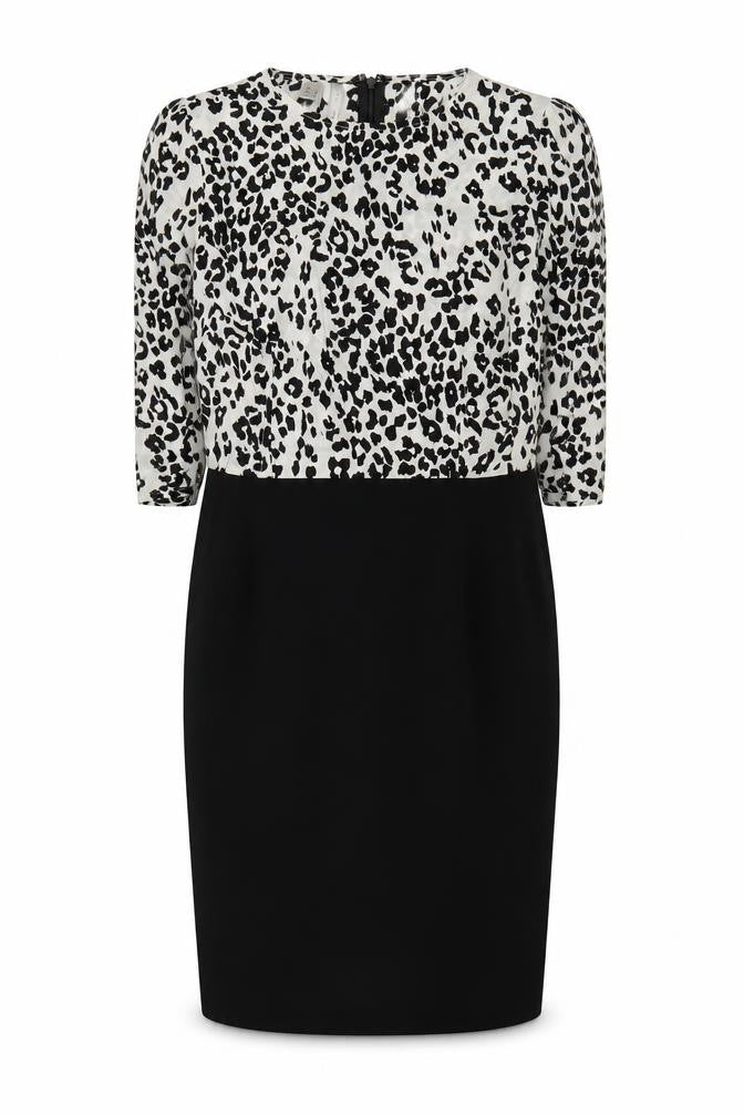 Mango Women's Black Animal Print XS Sheath Dress