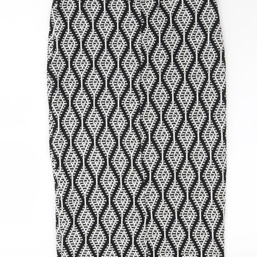 Zara Women's Black Geometric Pencil Skirt, M