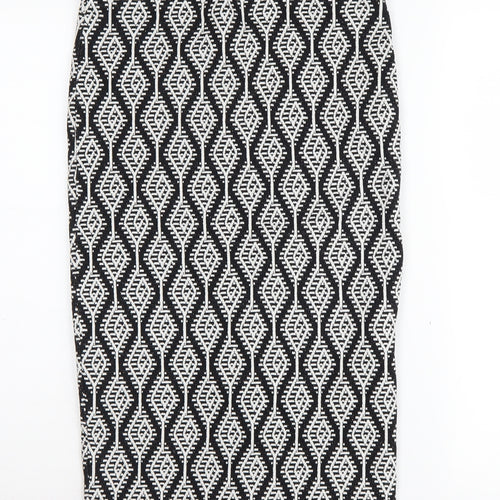 Zara Women's Black Geometric Pencil Skirt, M