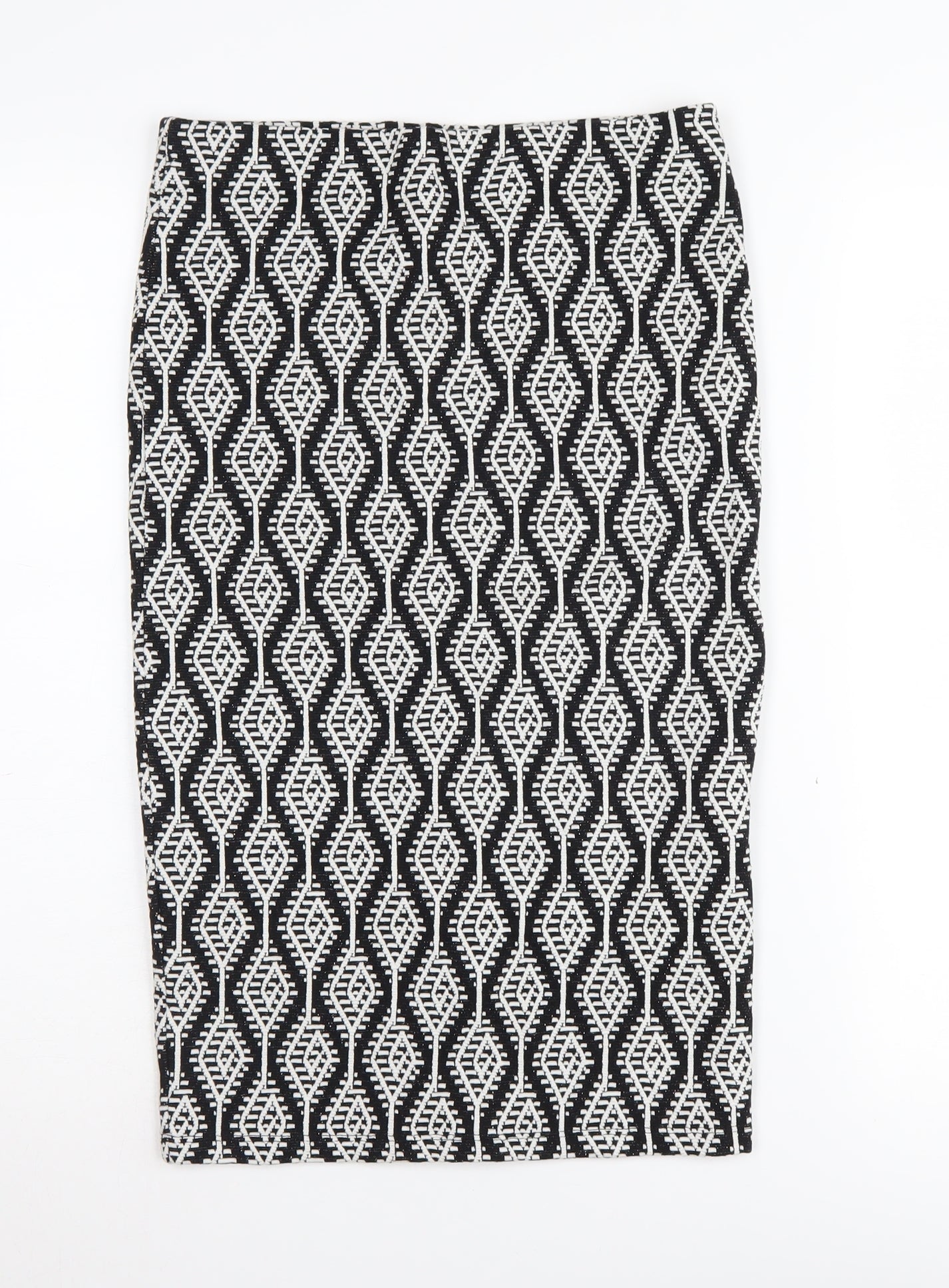Zara Women's Black Geometric Pencil Skirt, M
