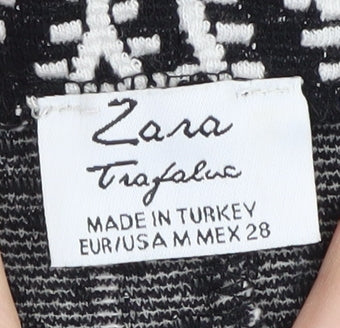 Zara Women's Black Geometric Pencil Skirt, M