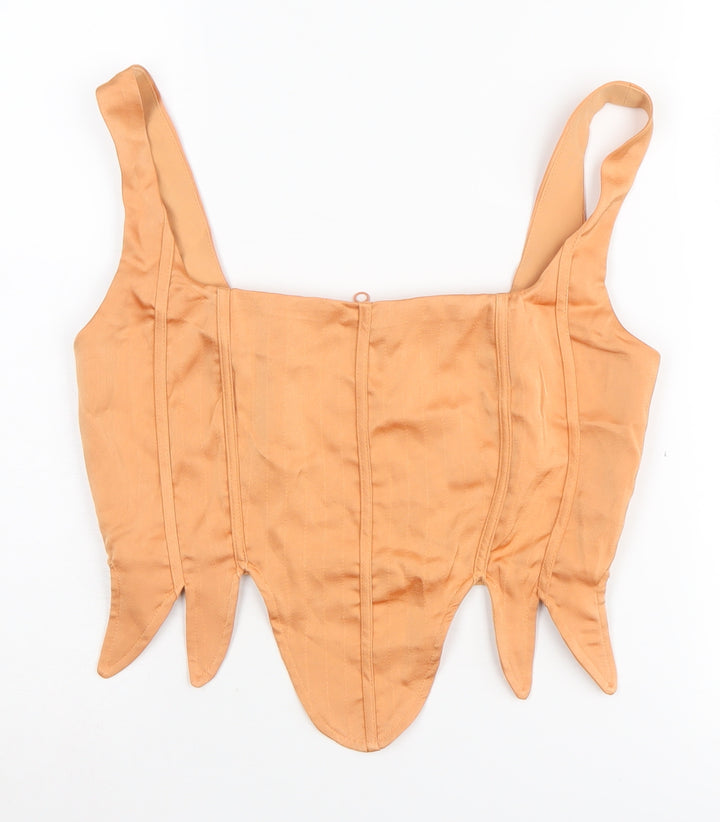 PrettyLittleThing Women's Orange Square Neck Camisole, Size 12