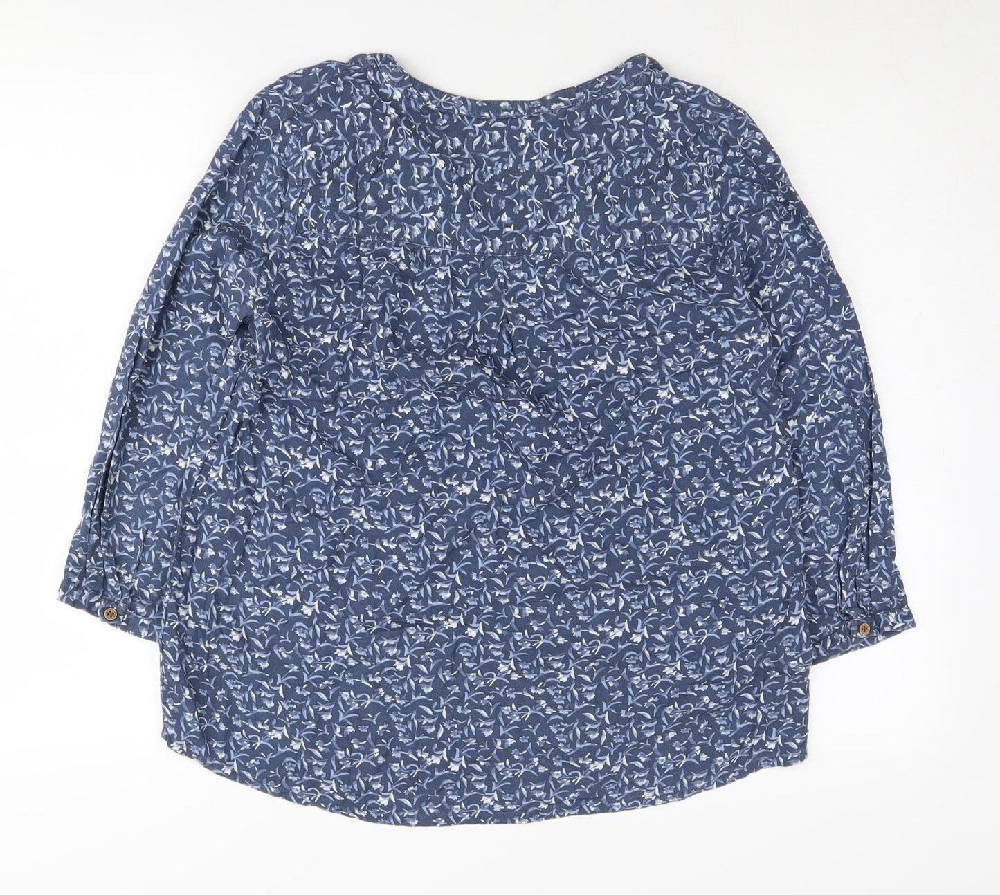 Desigual Women's Blue Floral Bohemian Blouse Size 12