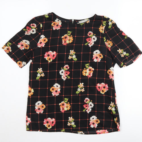 Red Herring Women's Black Floral Blouse, Size 10