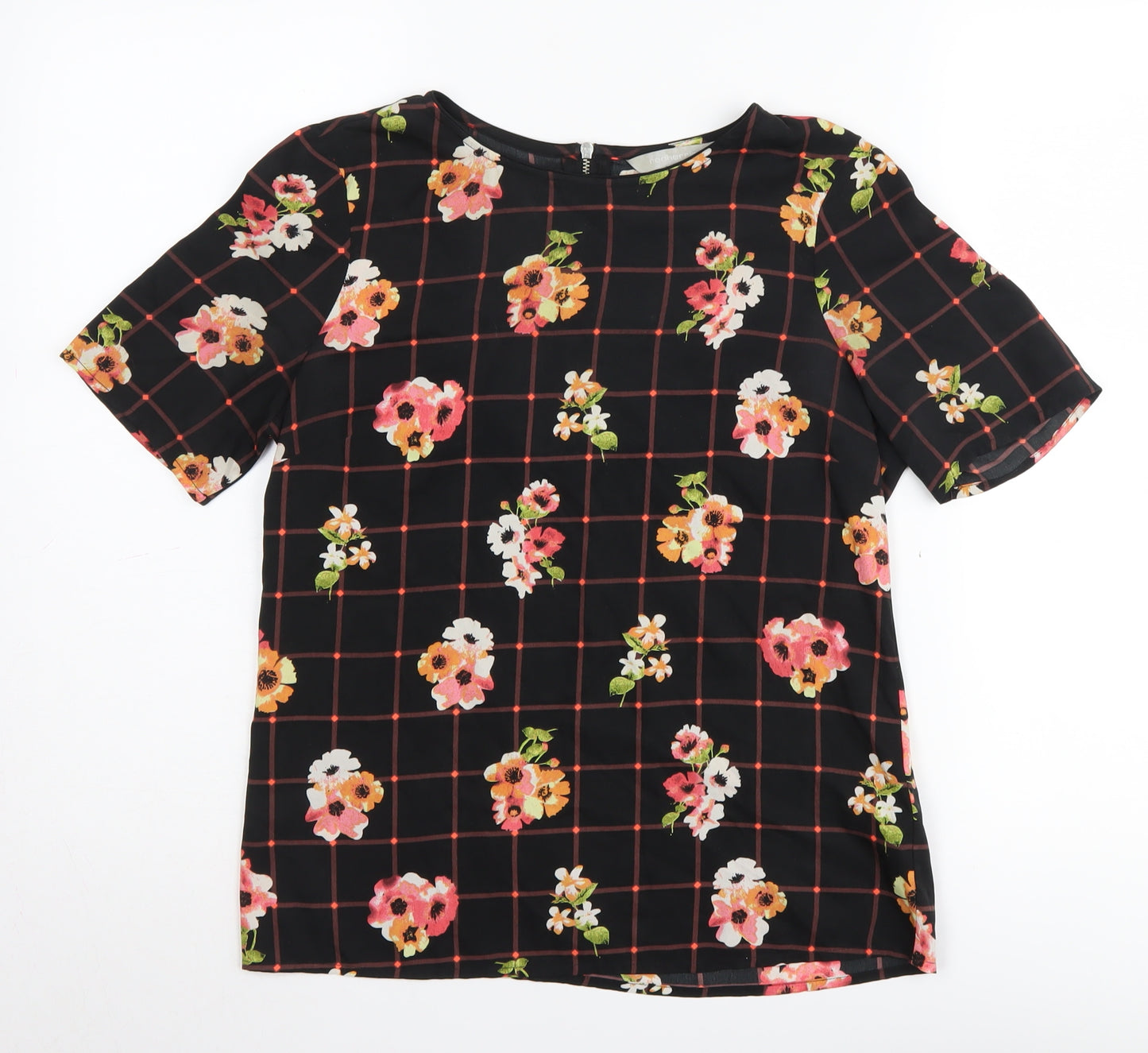 Red Herring Women's Black Floral Blouse, Size 10