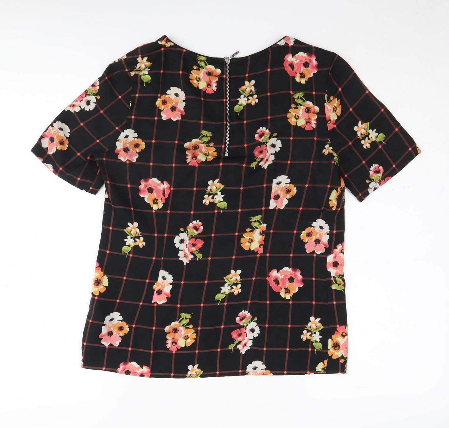 Red Herring Women's Black Floral Blouse, Size 10