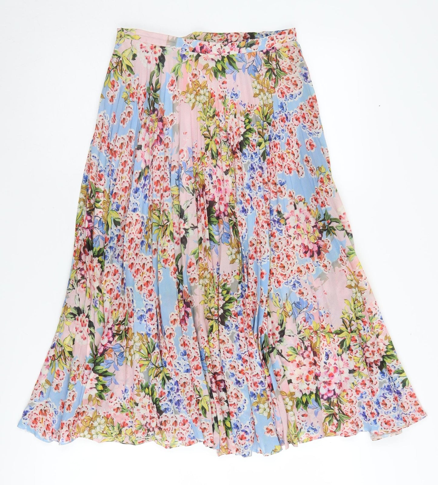 Topshop Women's Multicoloured Floral Pleated Skirt, Size 10