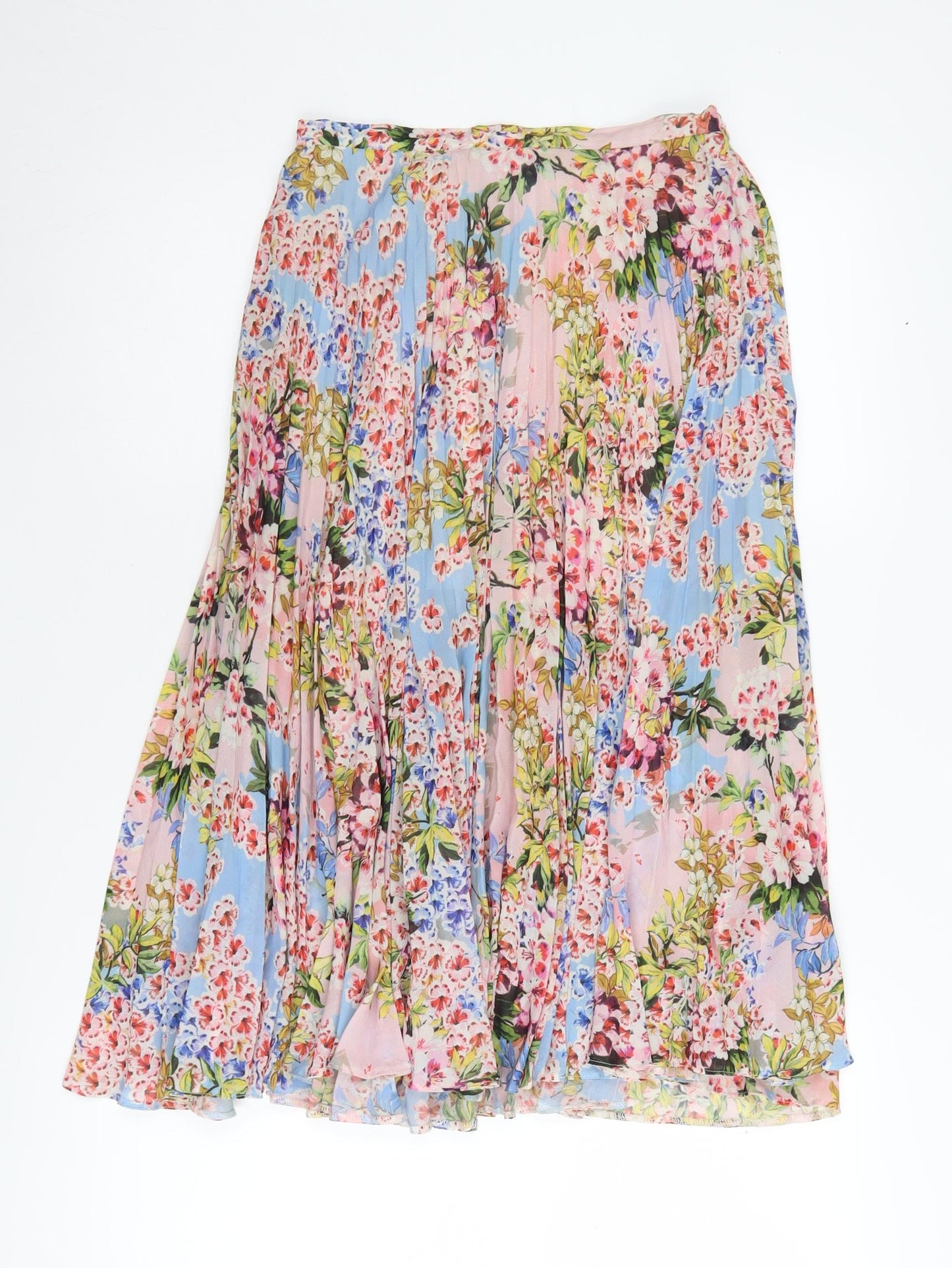 Topshop Women's Multicoloured Floral Pleated Skirt, Size 10