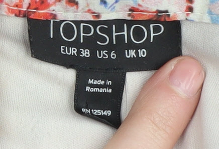 Topshop Women's Multicoloured Floral Pleated Skirt, Size 10