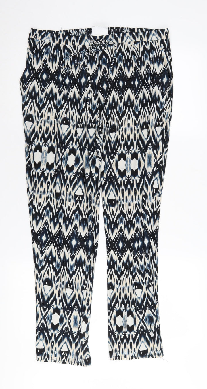 Wallis Women’s Geometric Trousers, Size 14, Multicoloured