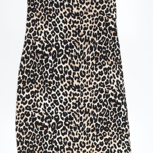ASOS DESIGN Women’s Beige Animal Print Midi Slip Dress