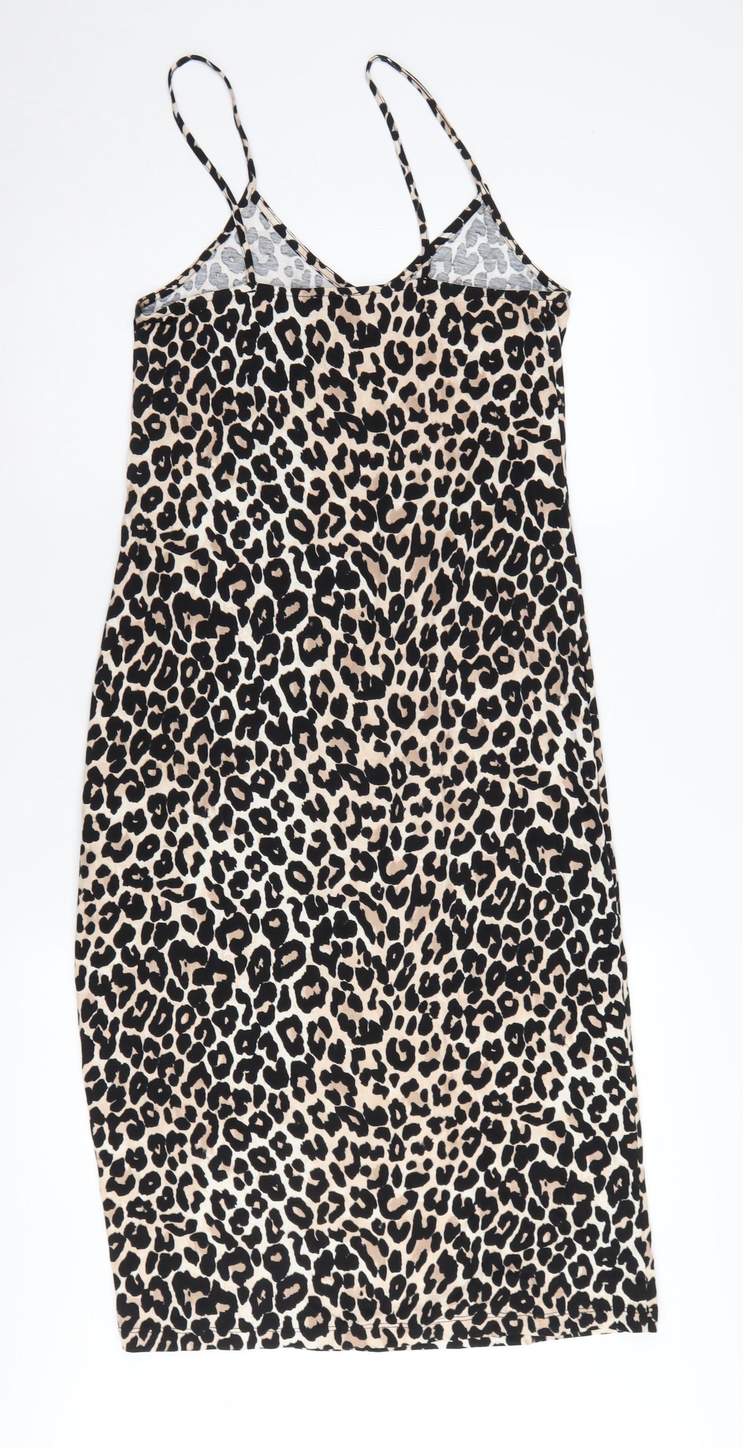 ASOS DESIGN Women’s Beige Animal Print Midi Slip Dress