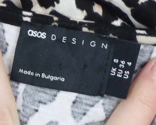 ASOS DESIGN Women’s Beige Animal Print Midi Slip Dress