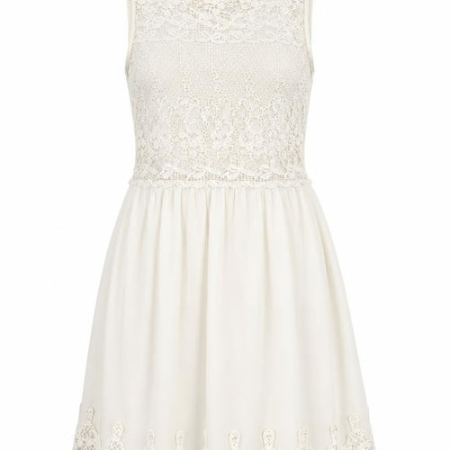 Zara Women's Ivory Fit & Flare Dress XS
