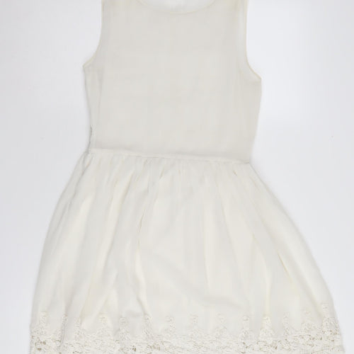 Zara Women's Ivory Fit & Flare Dress XS