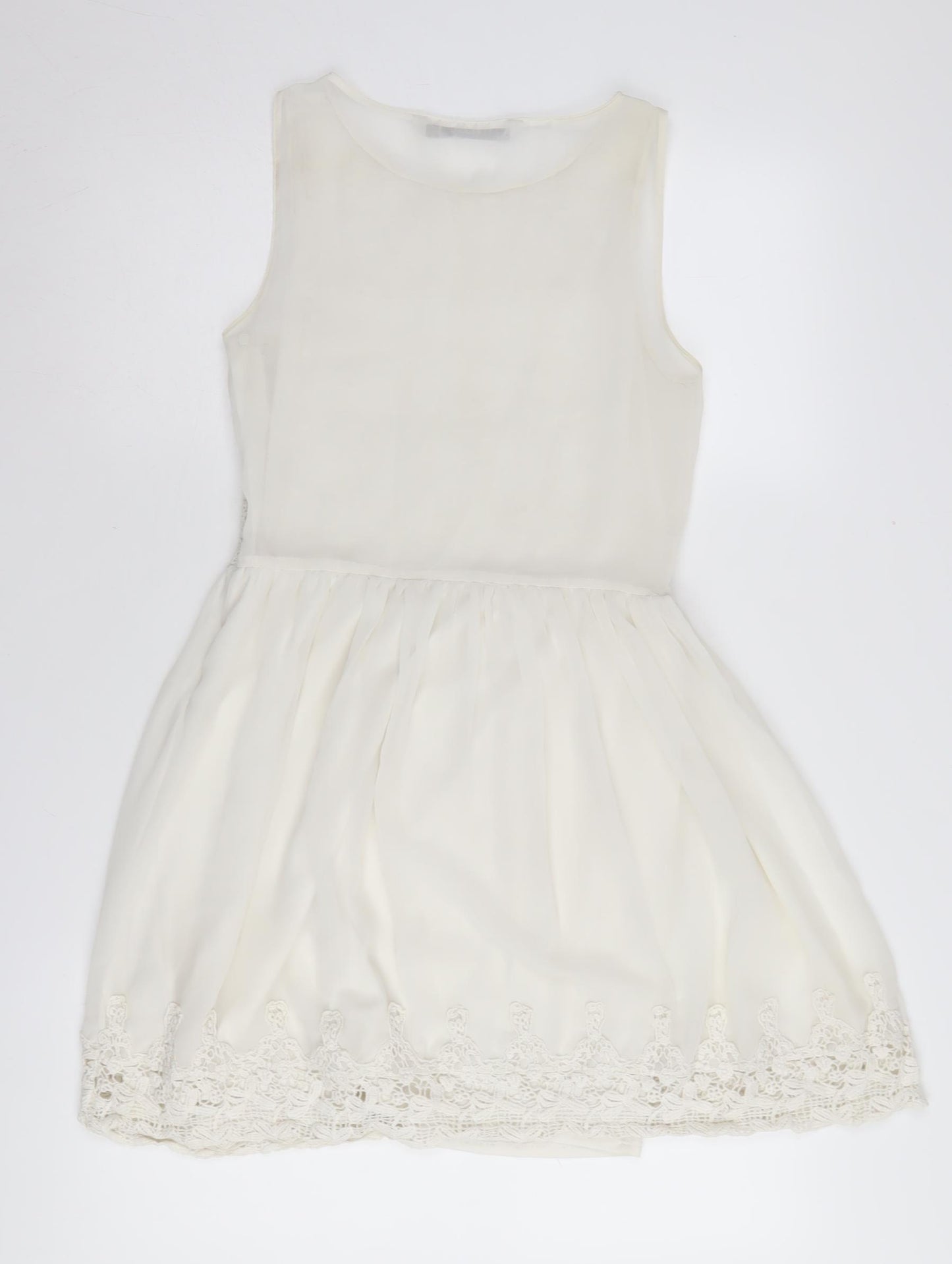 Zara Women's Ivory Fit & Flare Dress XS