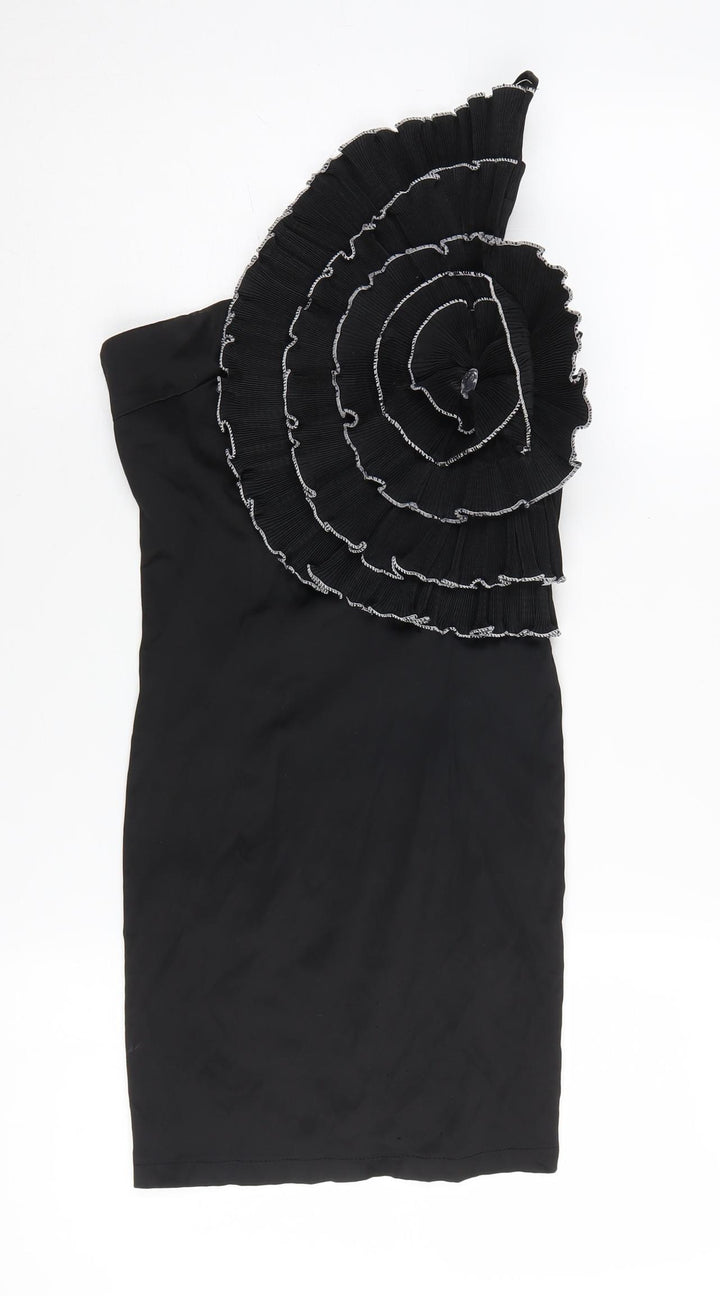 Pilot Women's Black One Shoulder Party Dress Size 8