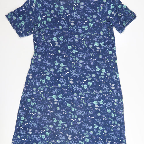 Cotton Traders Women's Blue Floral Dress - Size 18