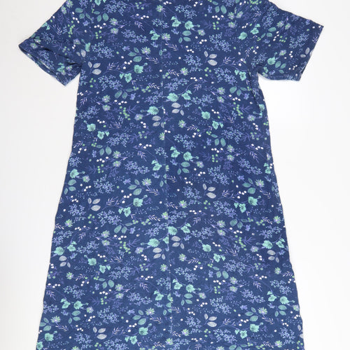 Cotton Traders Women's Blue Floral Dress - Size 18