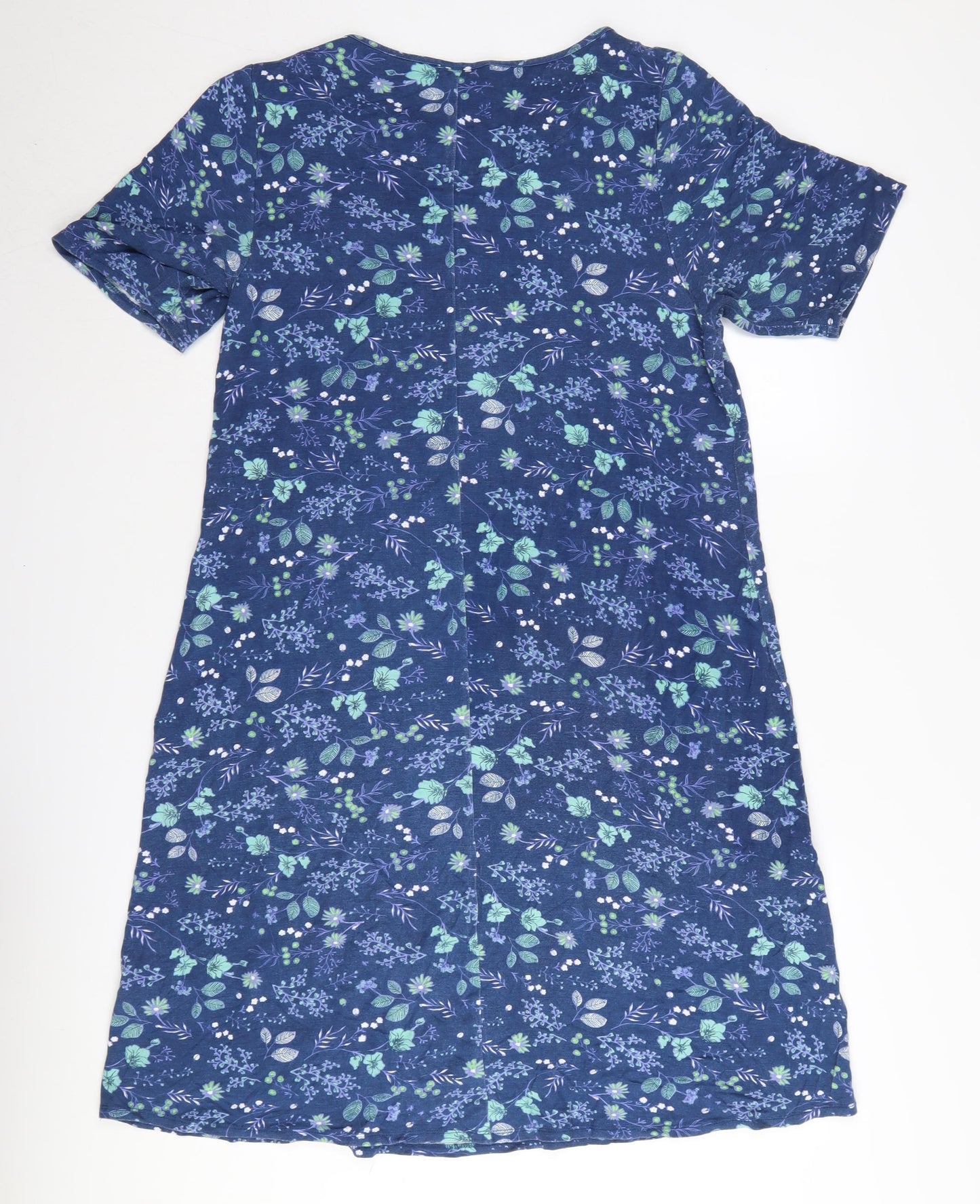 Cotton Traders Women's Blue Floral Dress - Size 18