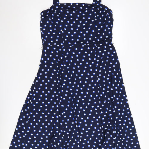 Monsoon Women Blue Polka Dot A-Line Dress