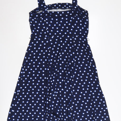 Monsoon Women Blue Polka Dot A-Line Dress