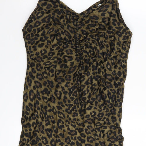 ZARA Women's Multicolour Animal Print Camisole Tank L