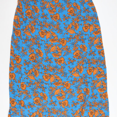 Next Women's Midi Floral Skirt, Size 16, Blue/Orange