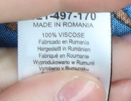 Next Women's Midi Floral Skirt, Size 16, Blue/Orange