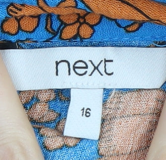 Next Women's Midi Floral Skirt, Size 16, Blue/Orange