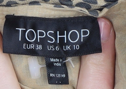 Topshop Women's Beige Polka Dot Peasant Skirt Size 10