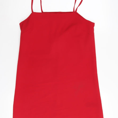 ASOS Women's Red Square Neck Slip Dress, Size 8