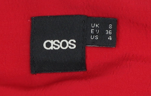 ASOS Women's Red Square Neck Slip Dress, Size 8