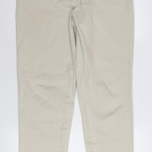 Arizona Women's Beige Straight Jeans Size 16 Regular Fit