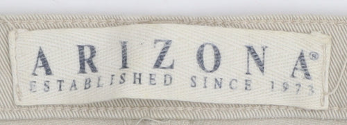 Arizona Women's Beige Straight Jeans Size 16 Regular Fit
