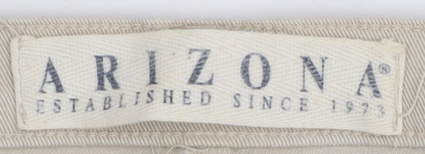 Arizona Women's Beige Straight Jeans Size 16 Regular Fit