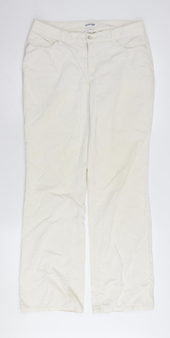 St. John's Bay Women's White Straight Corduroy Jeans Size 8