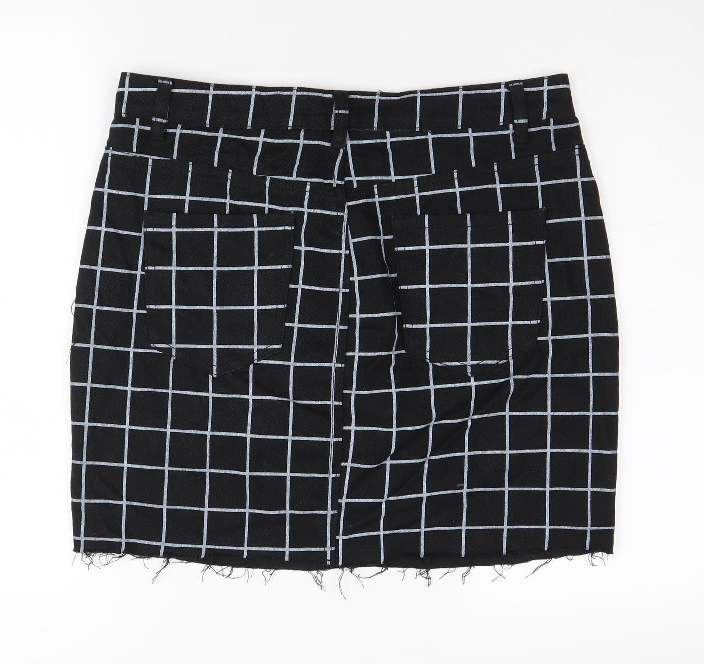 Missguided Women's Black Check Pencil Skirt UK 16