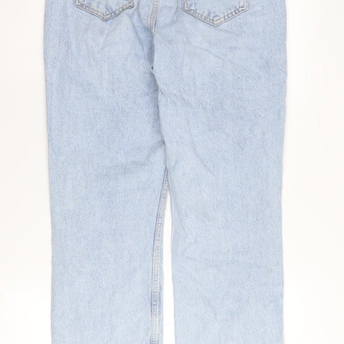 Zara Women's Blue High-Rise Straight Jeans Size 12