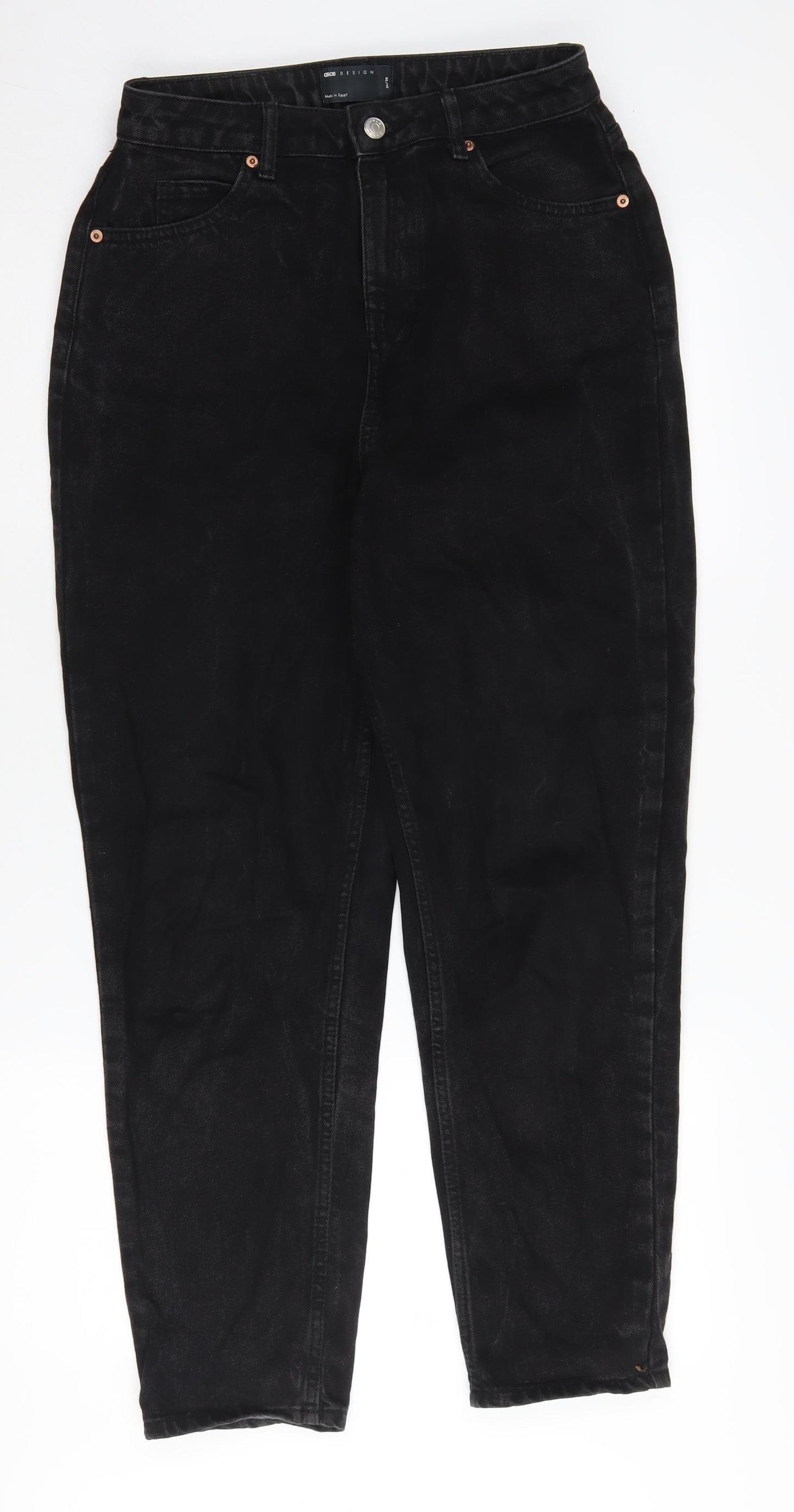 ASOS Women's Black High-Rise Mom Jeans Size 8