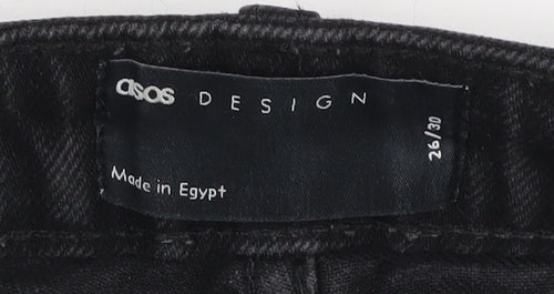 ASOS Women's Black High-Rise Mom Jeans Size 8