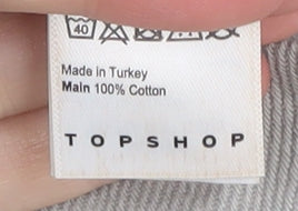 Topshop Women's Grey Wide-Leg Cargo Jeans Size 14