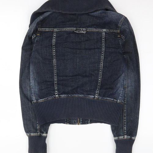 GAP Women's Blue Bomber Jacket - Size S, Denim, Casual