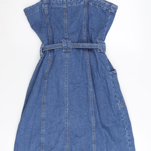 Blue Vanilla Women's Blue Denim Pinafore Dress Size 10