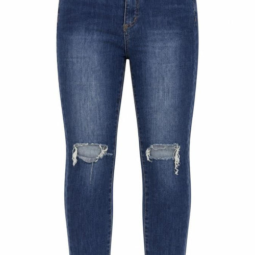 Cotton On Women's Blue Skinny Distressed Jeans Size 10