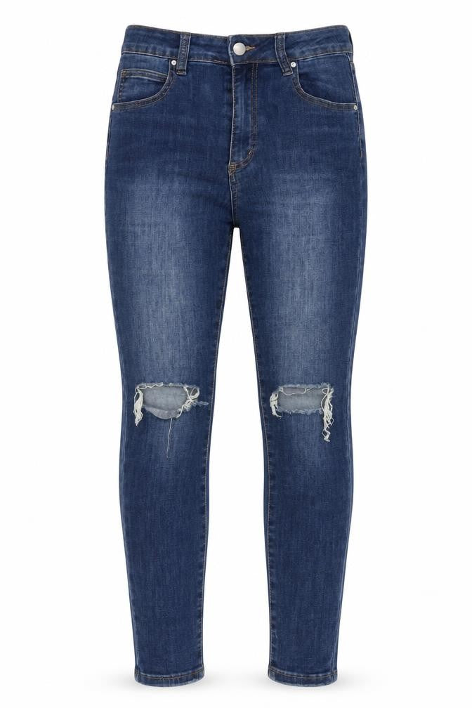 Cotton On Women's Blue Skinny Distressed Jeans Size 10