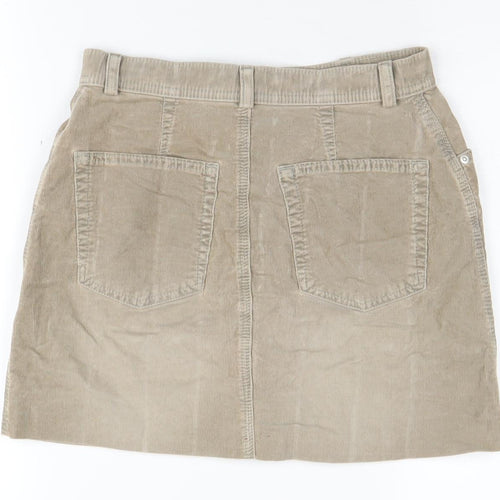 Marks and Spencer Women's Beige Corduroy Skirt Size 8