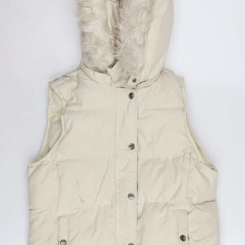GAP Women's Ivory XS Puffer Waistcoat Hoodie Winter