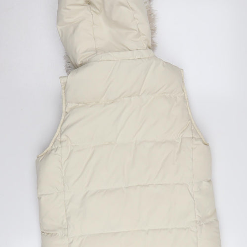 GAP Women's Ivory XS Puffer Waistcoat Hoodie Winter