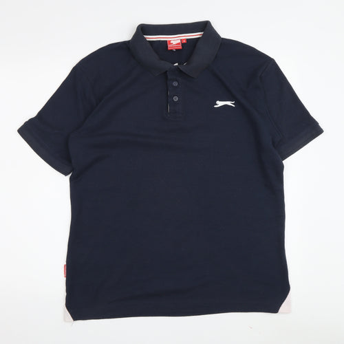 Slazenger Men's Blue Medium Polo Shirt Short Sleeve